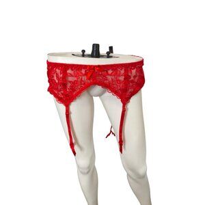 Dreamgirl Womens Red Lace Garter Belt With Adjustable Straps Size 16/20